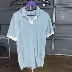 Nike Light Blue and White Polo Shirt